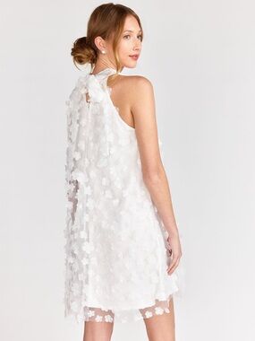 Floral Appliqué Cocktail Mini Dress